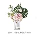 Ins Style Vase with Artificial Flower Set 1 Piece Fake Rose Berry Leaf Floral Flower Arrangement Glass Rose (L Pink)