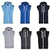 GG Men's Abel Plain Fleece Sleeveless Hoodie Gilet Sweatshirt Jacket