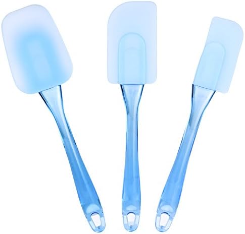 Rubber Spatula Aoleca Silicone Mini Flex Heat Resistant Kitchen Cake Baking Mat Mixing Nonstick Spoon-Shaped Spatula (Set of 3)