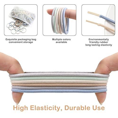 200PCS Hair Ties, Ponytail Holders for Girls, Hair Ealstics for Women, No Crease Hair Bands Rubber Bands for Thick Thin Hair, Hair Accessory for Women Girls