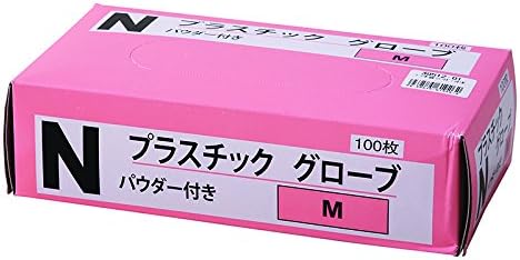 Amazon プラスチック手袋 パウダー付 M 01 ファミリー ジョイ 使い捨て手袋