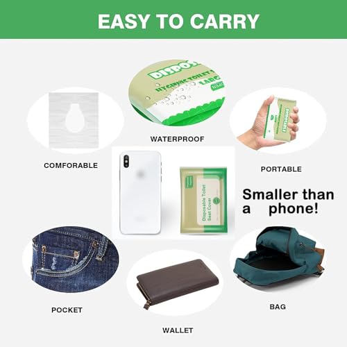 Sawanork 100 Pcs Flushable Paper Toilet Seat Covers for Adults and Kids, Disposable Travel Essential Accessories for Airplane, Road Trips, Camping