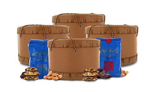 Cantucci alle Mandorle + Biscotti al Cioccolato Fondente in Cappelliera, Biscotti Toscani in Confezione Regalo - 500g x…