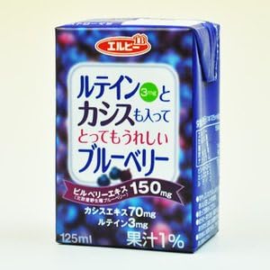 Amazon 紙パック ジュース ルテイン3mgとカシスも入ってとってもうれしいブルーベリー125mlx30本セット エルビー ソフトドリンク 清涼飲料水 エルビー 野菜ジュース フルーツジュース 通販