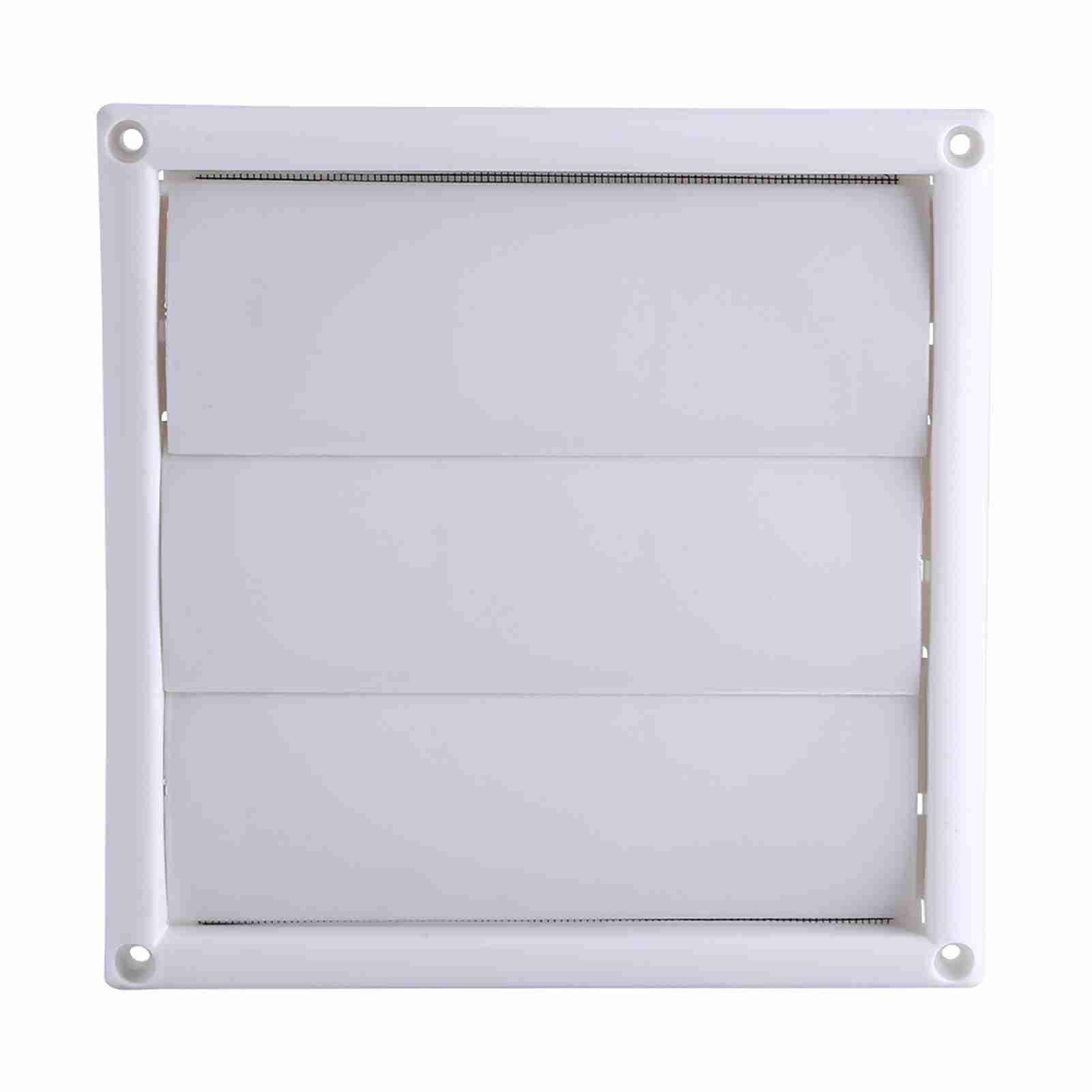 White Grille , External Dimension Ducting Air Vent , Pastic air Vent , 3 Flaps Wall Duct Ventilation Grill with Net New Adjustable Supply Diffuser(20 * 20CM)
