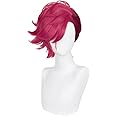Gorgewg Pink Vi Cosplay Wig Women Halloween Costume Short Pink Synthetic Hair with Wigcap
