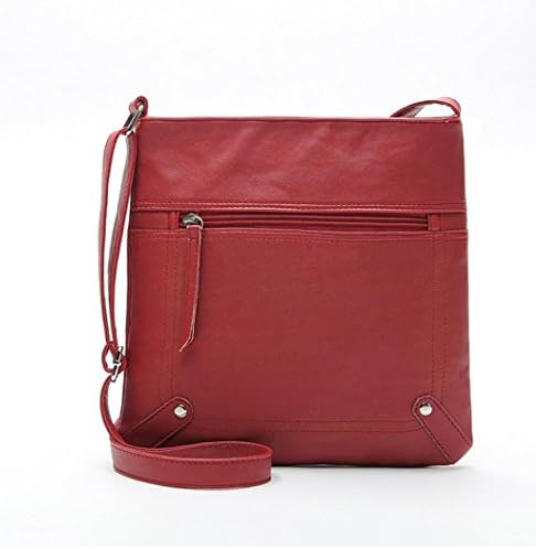 2017 New Women bag Leather Bag ONEMORES(TM) Cross Body Shoulder Messenger Satchel Bag (Red)