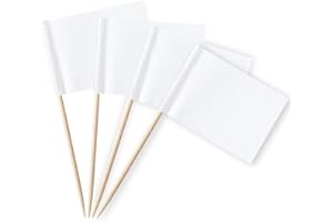 MFLAGPERFT Blank Flag Toothpicks Food Labels for Party Buffet Small Mini Toothpick Flags Cocktail Picks Food Signs for Appetizers, Cupcakes, Charcuterie, and Buffet(White)