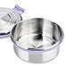 LUNCHBOTS Stainless Steel Salad Bowl with Click On Lid Lunch Containers for Adults and Children Reusable Lunch Container with a 4 Cup Capacity - 32oz, Lavender Lid