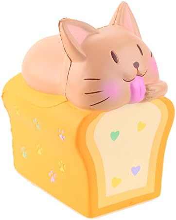 Rosybeat Squishies Jumbo Toast Cat 6.1", Kawaii Slow Rising Colorful Squishy Toys Stress Relief Scented Kids Squeeze Toys Funny Time-killer Charm Birthday Gift for Kids Adults(Orange)