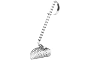 GMGSJ Metal Sand Scoops, Light Version - Light Weight Stainless Steel Sand Scoop with Long Handles and Elastic Bandage, Efficient for Beach, Water Treasure Hunting, Gold Mining, and Exploration (Style)