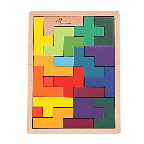 GYBBER&MUMU Colorful Wooden Tangram Jigsaw Puzzle Toy 21 Pieces