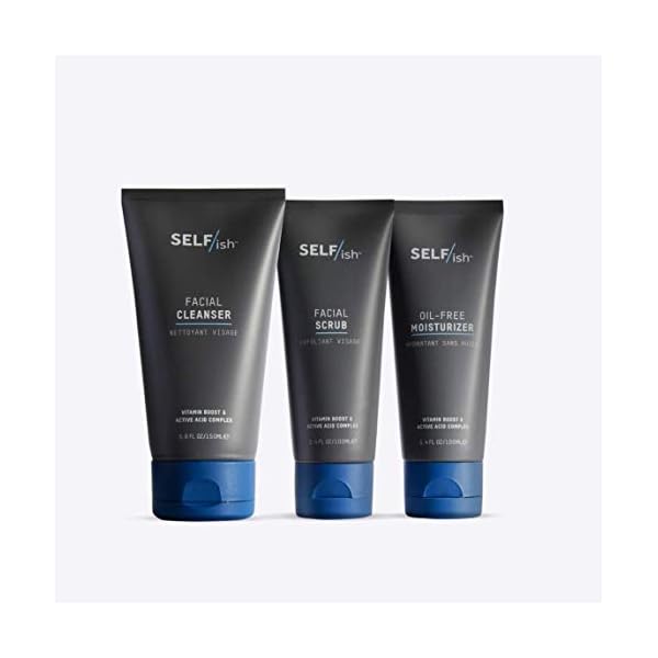 Self Ish Mens Skin Care The Starter Facial Skincare Kit For Men Face Scrub Cleanser And Lotion Best Daily Routine Wellness And Beauty Shop