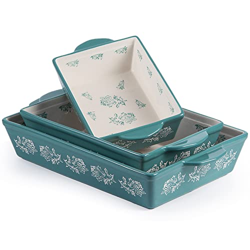 Wisenvoy Baking Dish Ceramic Lasagna Pan Casserole Dish 3-Piece Bakeware Sets Baking