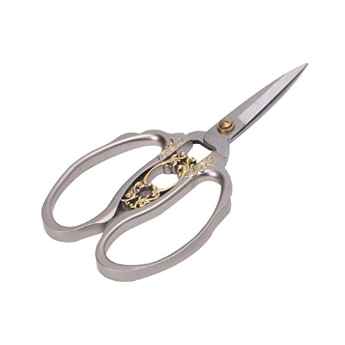 Hacloser Floral Scissors Nail Cutters Stainless Steel Embroidery Sewing Shears DIY Tool (2#: 15 x 8.5cm/5.91" x 3.35")