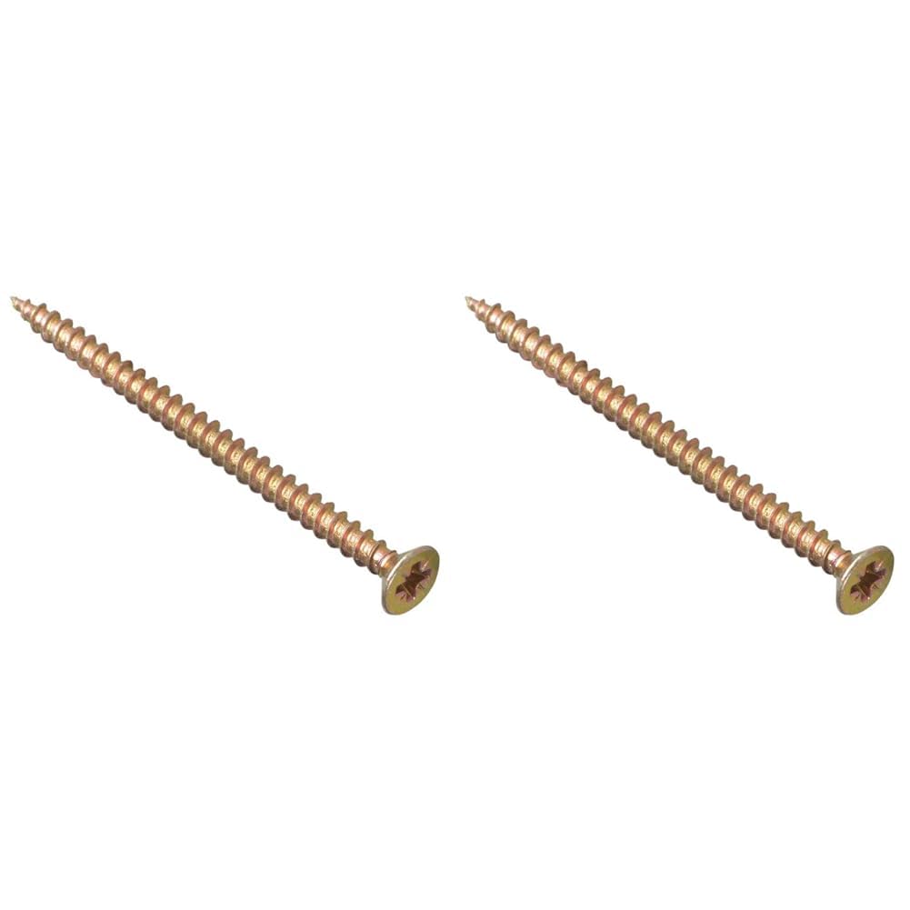 ForgeFix Multi-Purpose Single Thread Screws | 4.0 x 70mm | Zinc Yellow Passivated | Box 200 (Pack of 2)