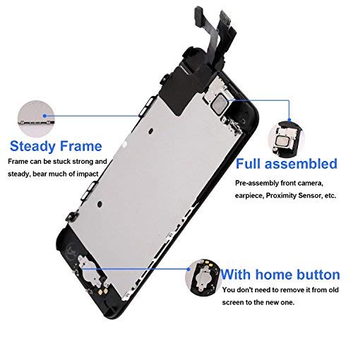 image for Nroech for iPhone 5C Screen Replacement Black with Home Button and Cam