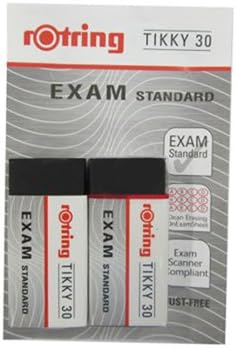 Rotring TIKKY 30 Exam Standard Pencil Eraser Dust Free, Pack 2 pcs
