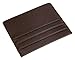 DEEZOMO Genuine Leather RFID Blocking Card Case Wallet Slim Super Thin 6 Card Slots Compact Wallet - Coffee