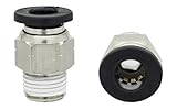 PneumaticPlus PC-1/4-N1 Push to Connect Tube Fitting, Male Straight - 1/4" Tube OD x 1/8" NPT Thread (Pack of 10)