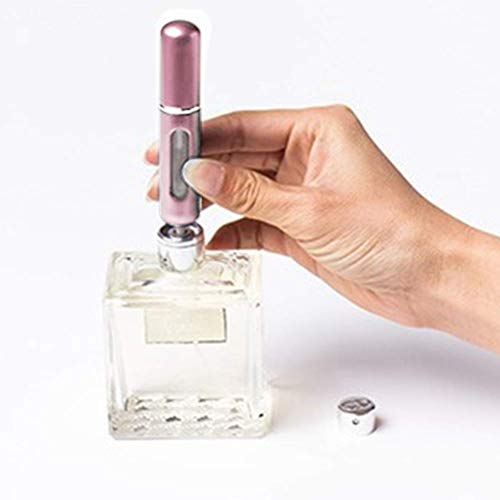 Beautychen 4 Pack 5ml Refillable Perfume Atomizer Spray Bottle Portable Mini Empty Easy to Fill Scent Aftershave Pump Case for Travel Outgoing Purse Multicolor