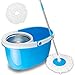 Valuebox 360°Spin Mop Bucket System Stainless Steel with Extended Length Handle&2 Microfiber Mop Heads, EasyWring Spin Mop Bucket System, Magic Spinning Mop Floor Cleaning System for Home Kitchen