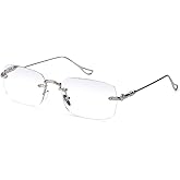 TERAISE Frameless Metal Reading Glasses for Men/Women Blue Light Blocking -Rimless Fashion Comfortable Computer Eyeglasses