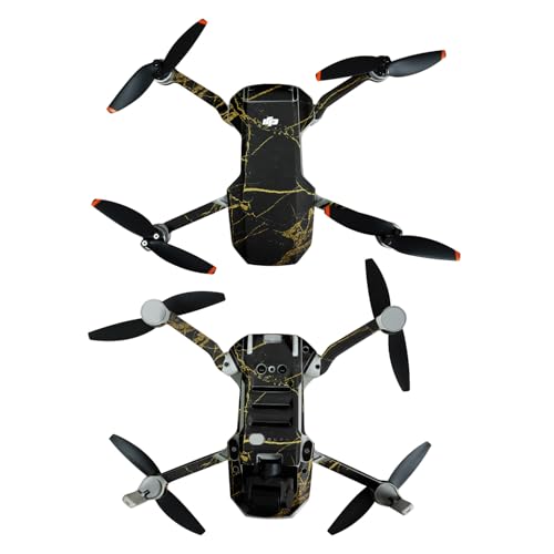 Skin Compatible with DJI Mini 4K - Black Gold Marble - Premium 3M Vinyl Protect…
