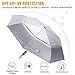 G4Free UPF 50+ UV Protection Travel Umbrella 42/46 Inch Windproof Silver Coating Sun Blocking Umbrella