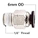 Beduan Pneumatic Push to Connect Fittings Male Straight PC 6mm Tube OD x 1/8 Inch Male Thread Push Lock Fittings (Pack of 10)