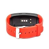 Lwsengme X4-TECH Band Compatible with Gear Fit2 Watch Soft Silicone Replacement Elastomer Band Plastic Wristband Compatible with Samsung Galaxy Gear Fit 2 SM-R360 Smart Watch (Red)