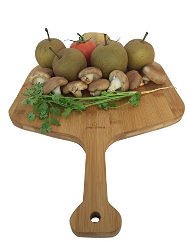 Fiery Chef 19.7-inch x 12.6-inch Premium Natural Solid Three Layers Bamboo Pizza Peel, Paddle for Homemade Pizza and Bread Baking