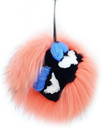eShion Real Fur Large Monster Charm Decoration Keychain for Bag Pendant (Pink)