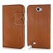 Arbalest® Samsung Galaxy Note 2 Wallet Leather Case, [Book Fold] Soft Matte PU Leather Flip Folio with Card Slots and Magnetic Lip for Samsung Galaxy Note II 2 GT-N7100 - Brown