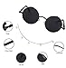 GAMT Retro Gothic STEAMPUNK Round Sunglasses Metal Frame Mirrored Circle Lens Black