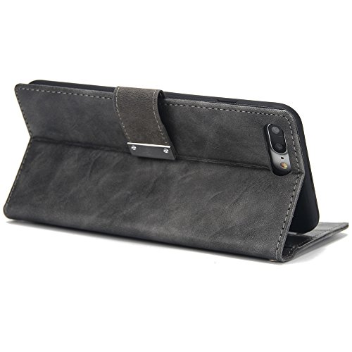 Scheam iPhone 7 Plus iPhone 8 Plus Wallet Leather Case with Protective Durable Women Shell Folio flip Cell Phone Cover Bag with Card Slots,Cash Pocket,Black - Thumbnail 4