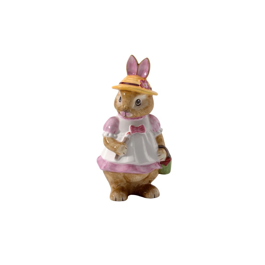 Villeroy & Boch Bunny Tales Anna, Large, Cute Figure for the Party Table, Premium Porcelain, Rose/Brown, 10.5 x 11 x 22 cm, Colourful, 10.5 x 11 x 22 cm