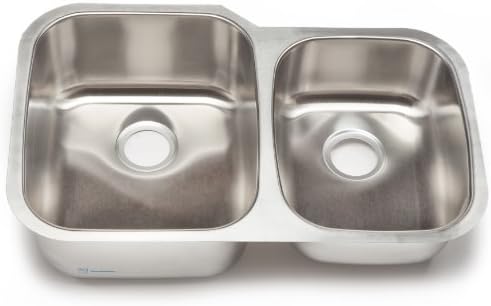 Clark Stainless SS043 32-Inch Undermount 60/40 Double Bowl