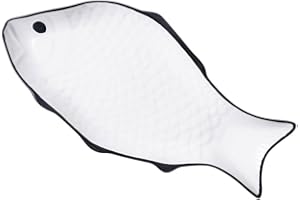 Alipis Ceramic Fish Steaming Plate Microwave Safe Fish Holder Restaurant Style Decorative Dish