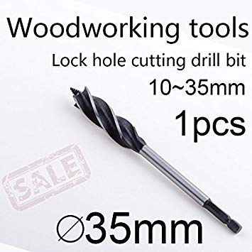 Generic G 1pcs 35mm 1.378in Woodworking tool Lock Hole saw Lock hole cutting drill bit The quad wood drill Power tools Wood Drill Tool T