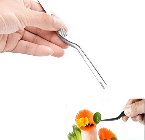 image for Inn Diary 5pc Cooking Tweezers Precision Kitchen Plating Tweezer Stain