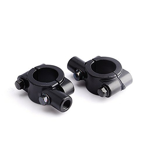 Yosoo Universal Motorcycle Rear View Mirror Mount 10mm Fit on 7/8" /22mm Handlebar,Aluminum Black