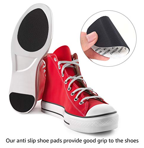 Beautulip Non-Skid Pads for Shoes Noise Reduction Self-Adhesive Slip Resistant Sole Stick Protector Pack of 8 (Black)