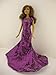 Awe Inspiring Purple Sequined Mermaid Gown Made to Fit Barbie Doll