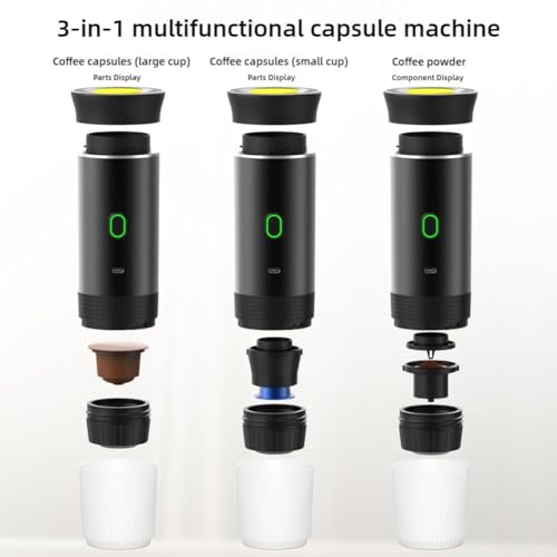 NIUB Portable Coffee Maker Espresso Machine for Travel Nano Car Coffee Maker Compatible with Ground Coffee & Capsule for RV, Hiking Camping Office, Travel Espresso Make