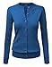 MBJ WSK781 Womens Keep It Classic Crew Neck Cardigan M Teal