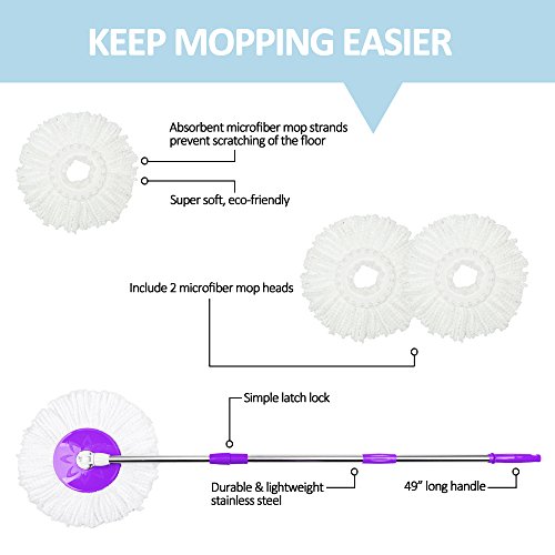 image for Valuebox 360°Spin Mop with Stainless Steel Bucket System Extended Len