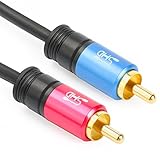SHD 2RCA Cable Stereo Audio Cord 2RCA Male to 2RCA Male Premium Sound Quality OFC Conductor Dual Shielding Gold Plated High End Metal Shell High Flexible PVC Jacket-Black 3Feet
