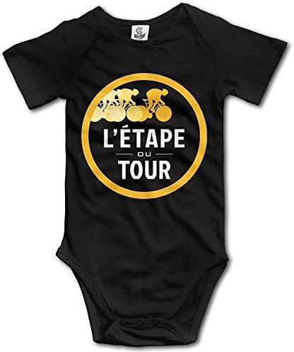 GOOOET Unisex Baby Bodysuit Le Tape Tour Of France Short-Sleeve Romper T-Shirt Black 24 Months