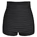 Firpearl Women's Ultra High Waisted Bikini Bottom 50s Ruched Boyleg Swimsuit Bottom